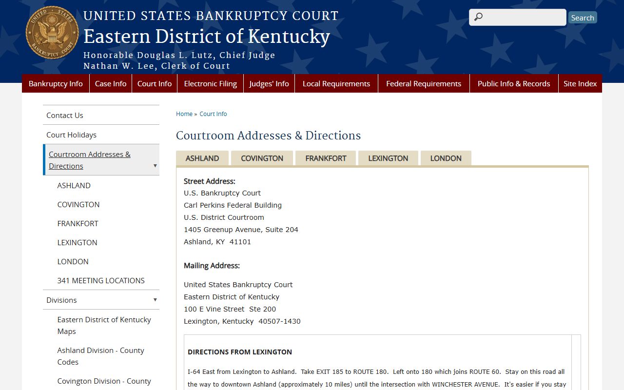 Ashland Bankruptcy Records