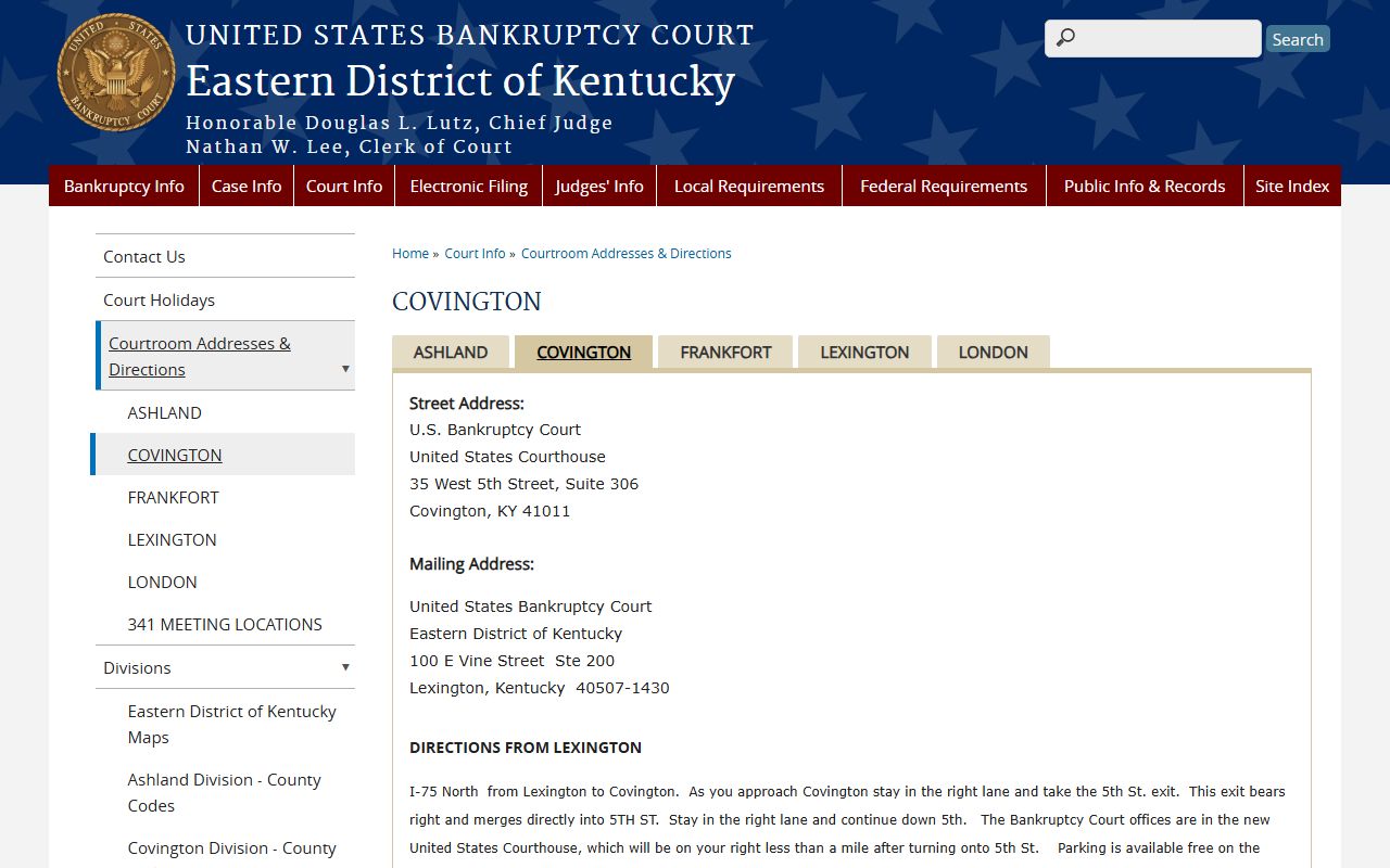 Independence Bankruptcy Records courthouse building in Covington